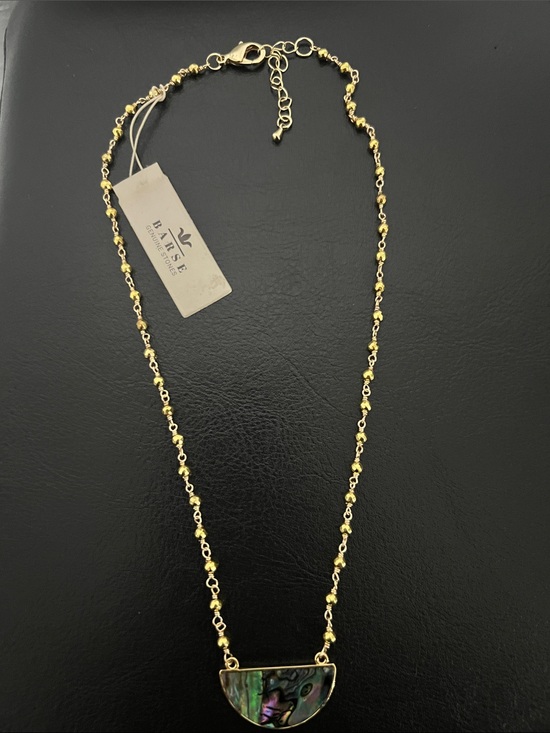 Jewelry - Barse  Abalone Pendant Necklace in Gold